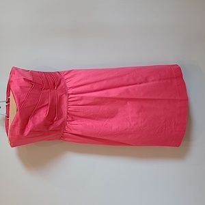 Strapless pink cocktail dress